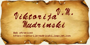 Viktorija Mudrinski vizit kartica